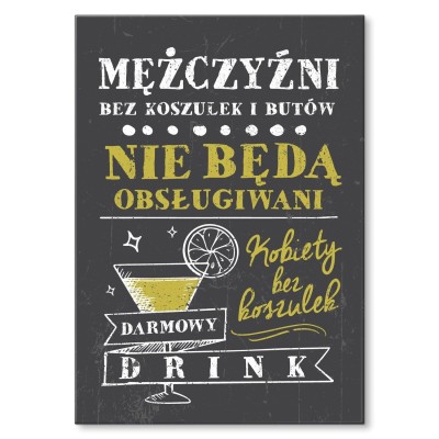 Poster metal mężczyźni bez koszulek gift