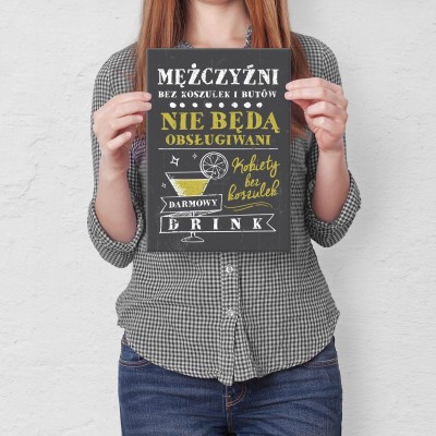 Plakat metalowy mężczyźni bez koszulek Prezent