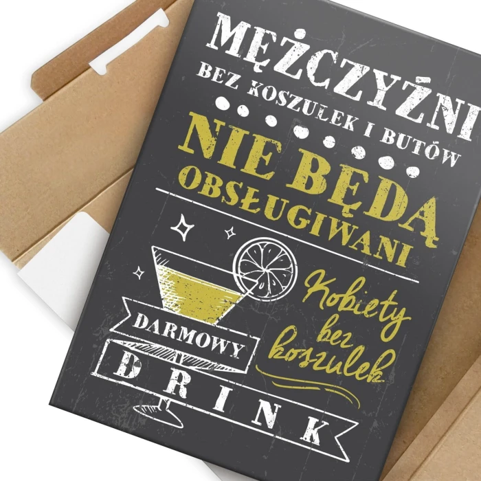 Poster metal mężczyźni bez koszulek gift