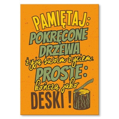Poster metal pokręcone drzewa gift