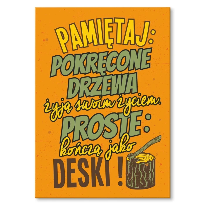 Poster metal pokręcone drzewa gift