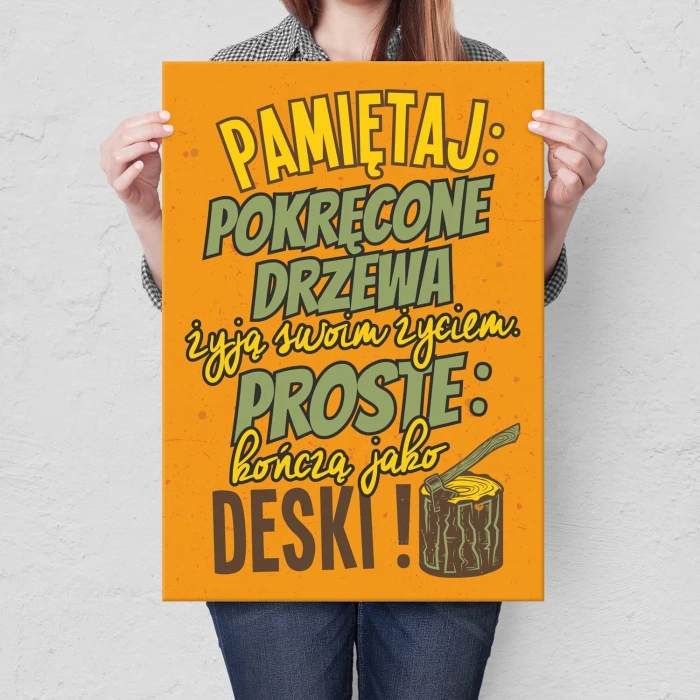Plakat metalowy pokręcone drzewa Prezent