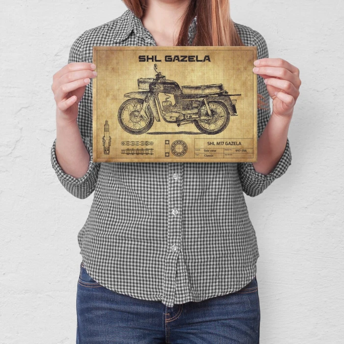 Plakat metalowy SHL M17 Gazela drawing Prezent