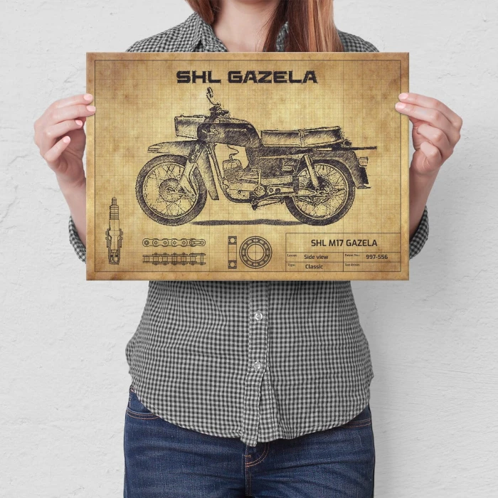 Plakat metalowy SHL M17 Gazela drawing Prezent