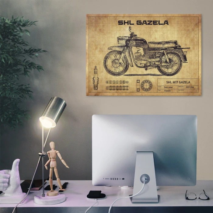Poster metal SHL M17 Gazela drawing gift