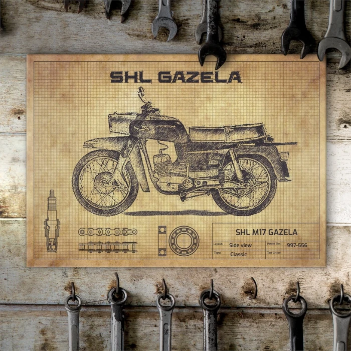 Poster metal SHL M17 Gazela drawing gift