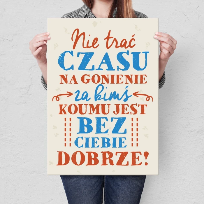 Plakat metalowy nie trać czasu Prezent