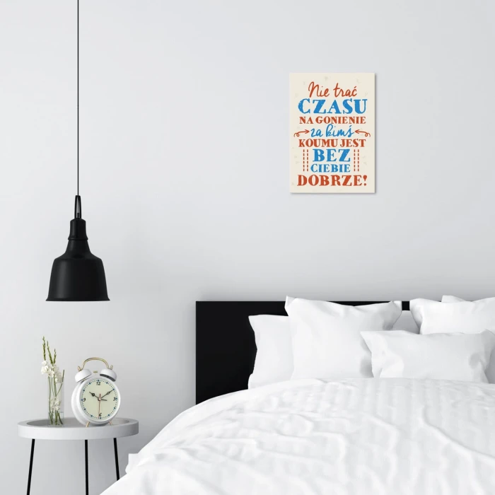 Plakat metalowy nie trać czasu Prezent