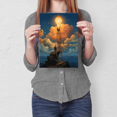 Plakat metalowy cel jest jasny Prezent