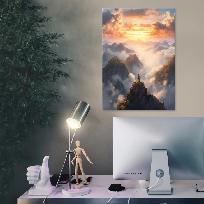 Poster metal góry i chmury jasne gift