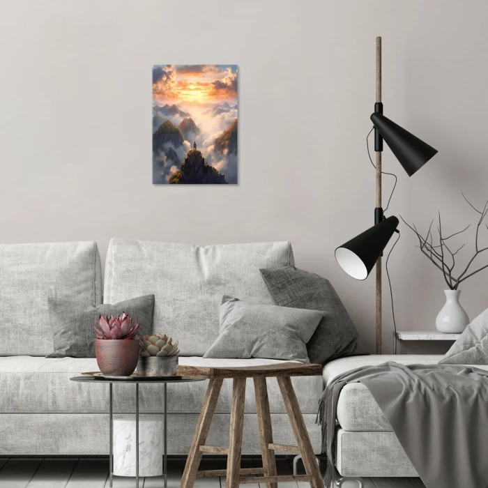 Poster metal góry i chmury jasne gift