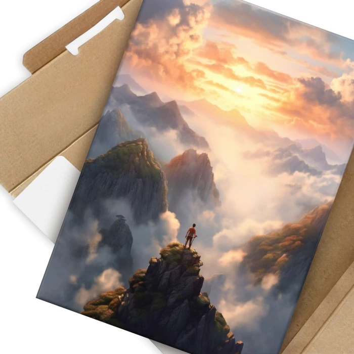 Poster metal góry i chmury jasne gift