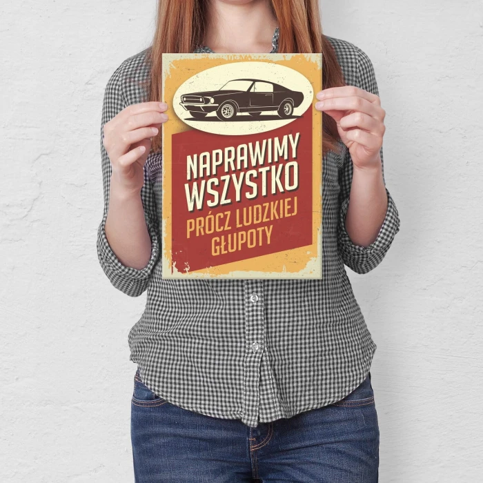 Poster metal naprawimy wszystko gift