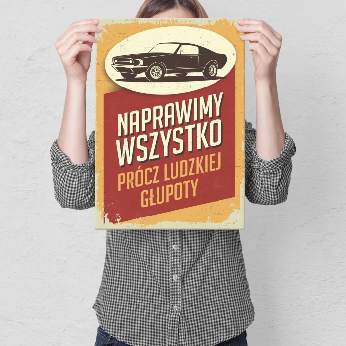 Poster metal naprawimy wszystko gift