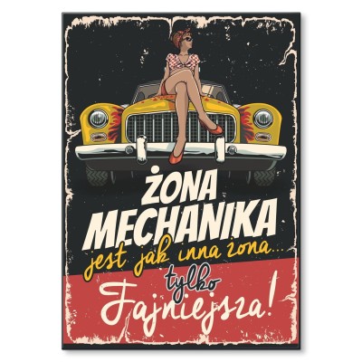Poster metal żona mechanika gift