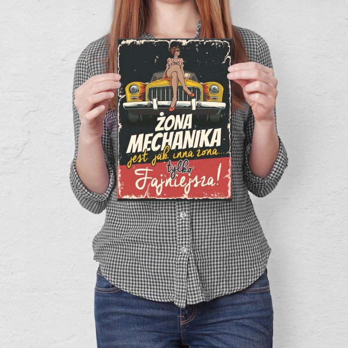Poster metal żona mechanika gift