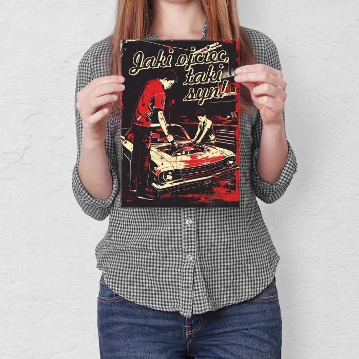 Poster metal jaki ojciec taki syn garaż gift