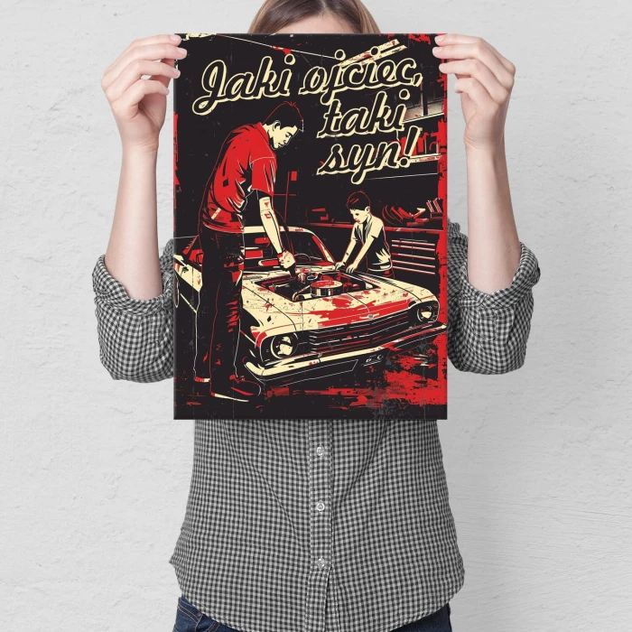 Poster metal jaki ojciec taki syn garaż gift