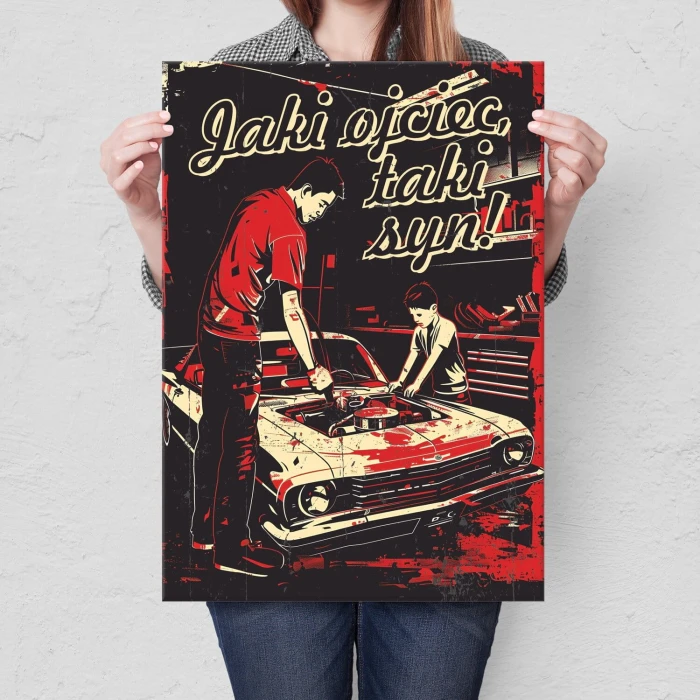 Poster metal jaki ojciec taki syn garaż gift