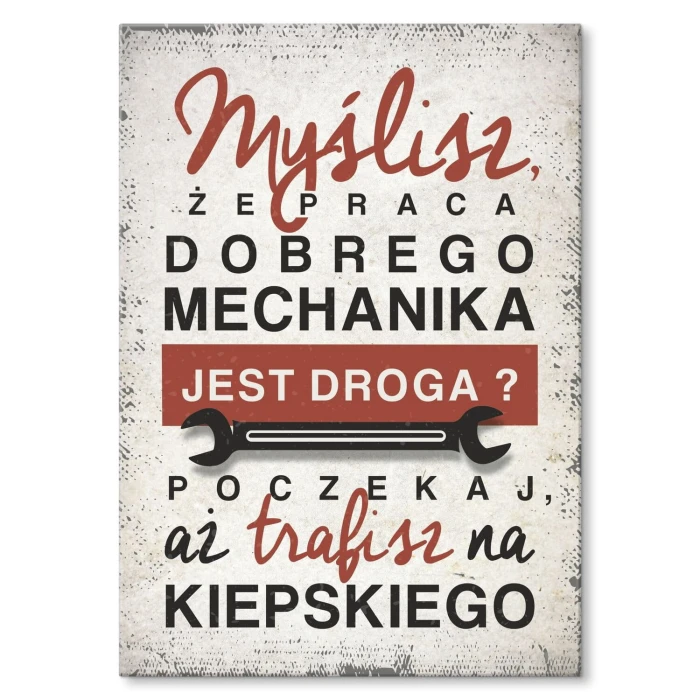 Poster metal praca dobrego mechanika gift