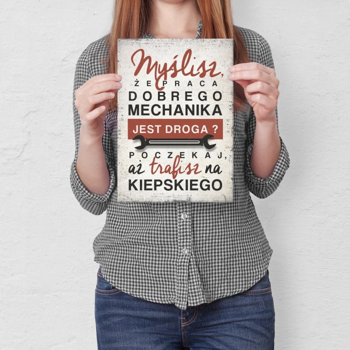Poster metal praca dobrego mechanika gift