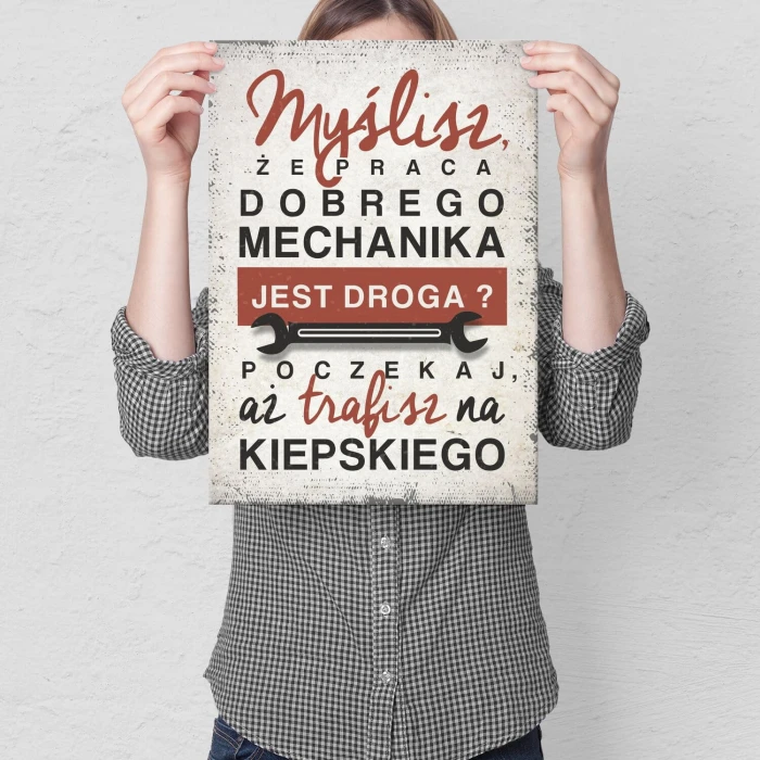 Poster metal praca dobrego mechanika gift