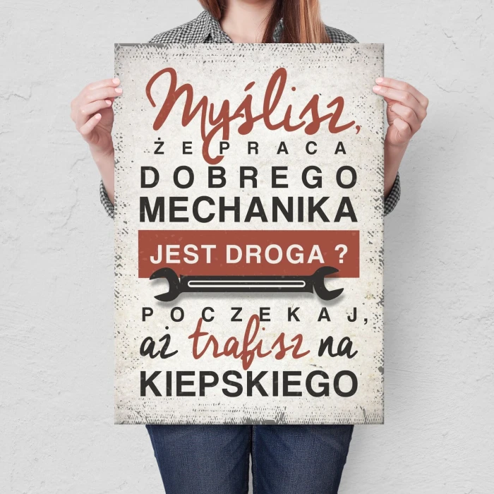 Poster metal praca dobrego mechanika gift