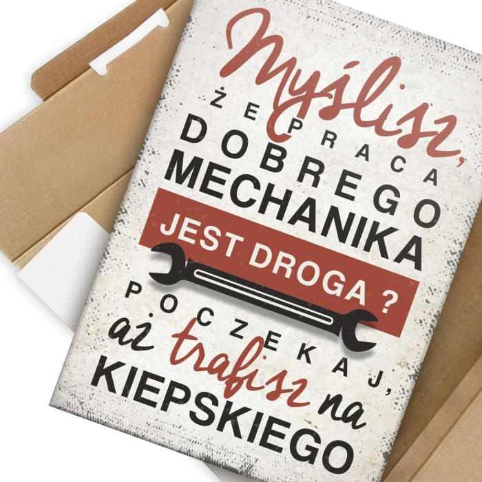 Poster metal praca dobrego mechanika gift