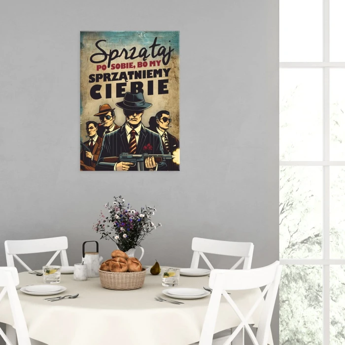 Poster metal sprzątniemy ciebie gift