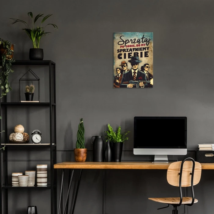 Poster metal sprzątniemy ciebie gift