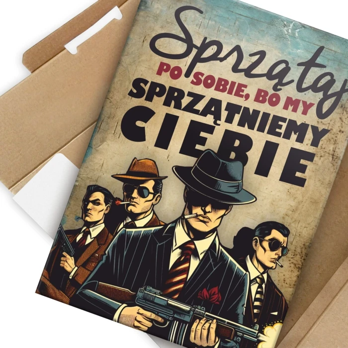 Poster metal sprzątniemy ciebie gift