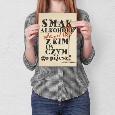 Plakat metalowy smak alkoholu Prezent