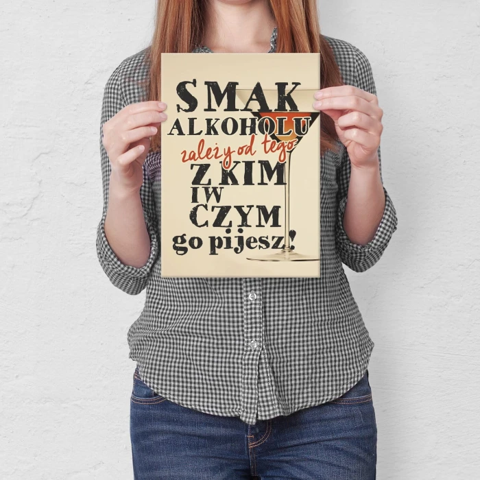 Plakat metalowy smak alkoholu Prezent
