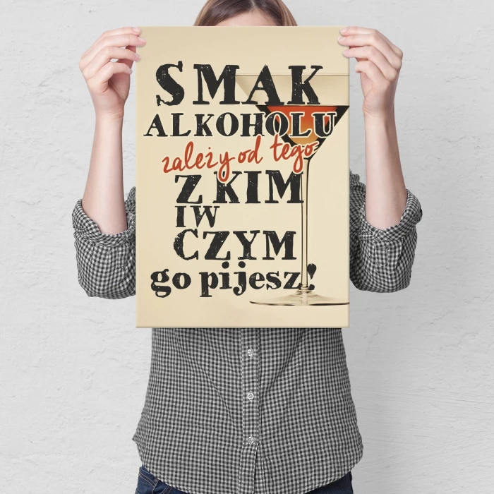 Plakat metalowy smak alkoholu Prezent