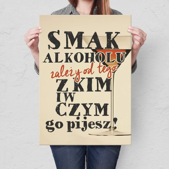 Plakat metalowy smak alkoholu Prezent