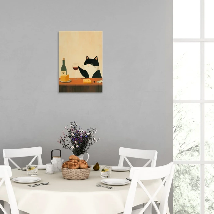 Poster metal kot i wino gift