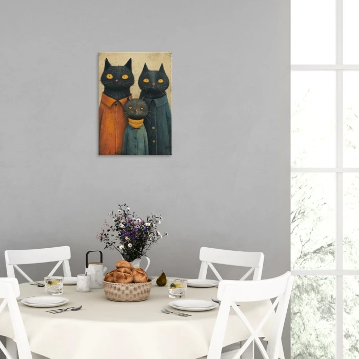 Poster metal rodzina kotów gift