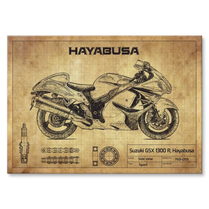 Plakat metalowy Suzuki Hayabusa Prezent