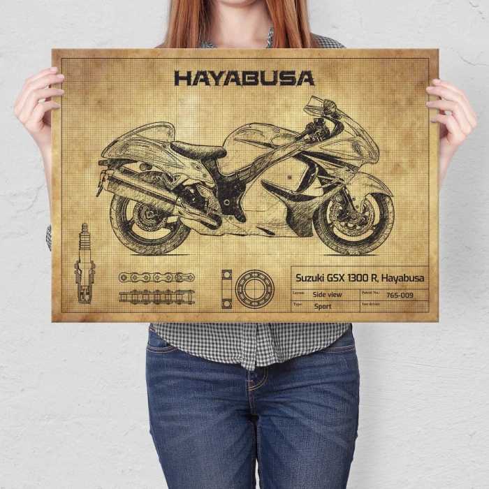 Plakat metalowy Suzuki Hayabusa Prezent