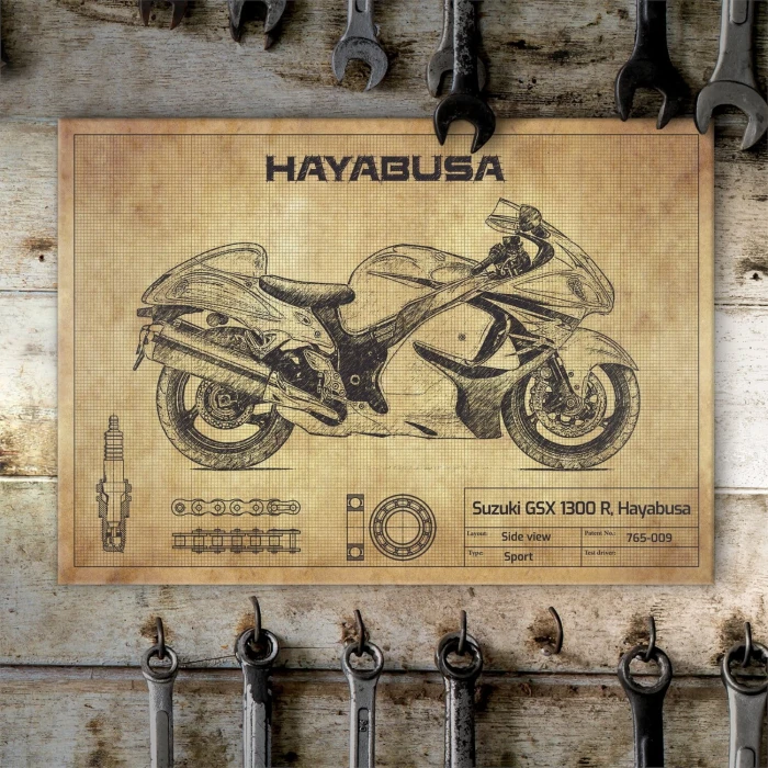 Plakat metalowy Suzuki Hayabusa Prezent