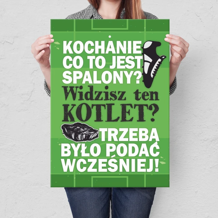 Plakat metalowy spalony Prezent