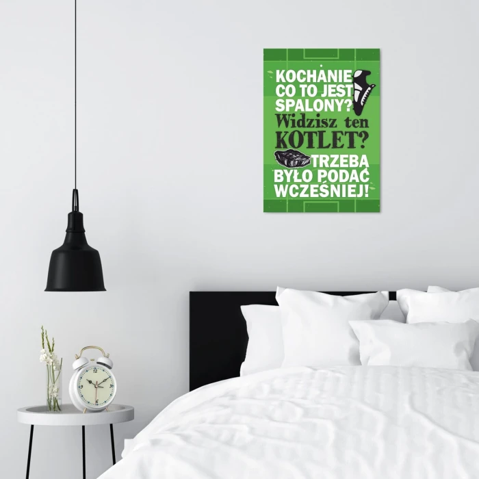 Plakat metalowy spalony Prezent