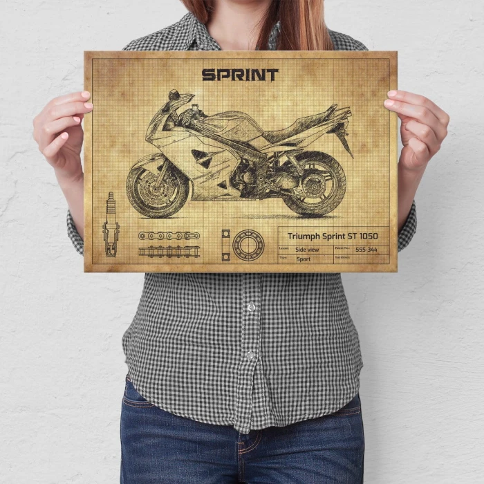Poster metal Triumph Sprint ST 1050 gift