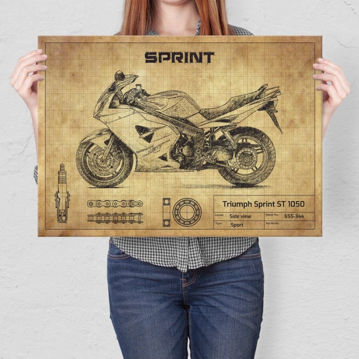 Poster metal Triumph Sprint ST 1050 gift