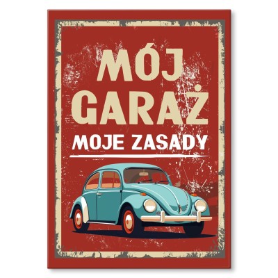 Poster metal mój garaż garbus gift