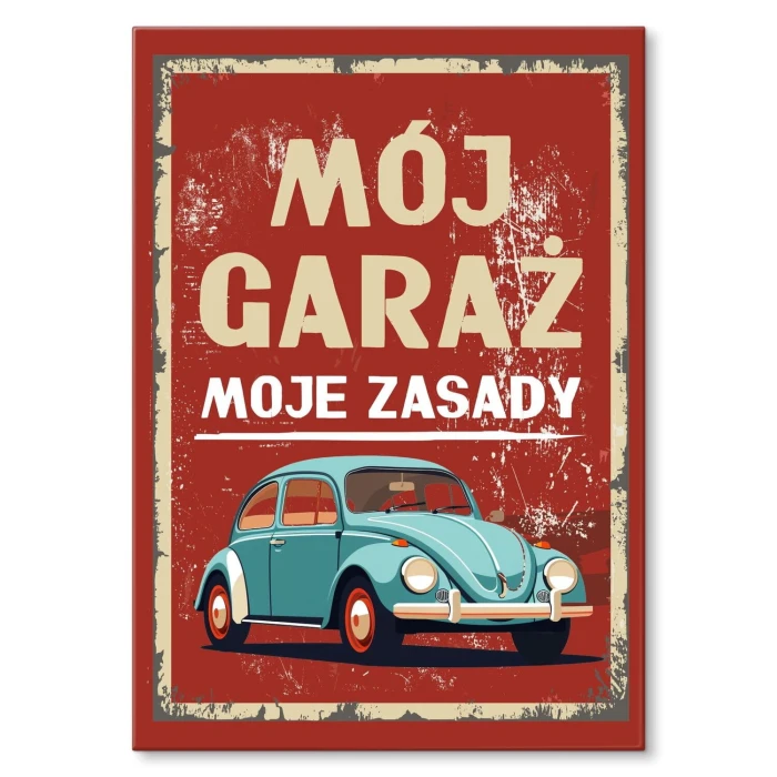 Poster metal mój garaż garbus gift