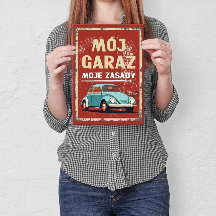 Poster metal mój garaż garbus gift