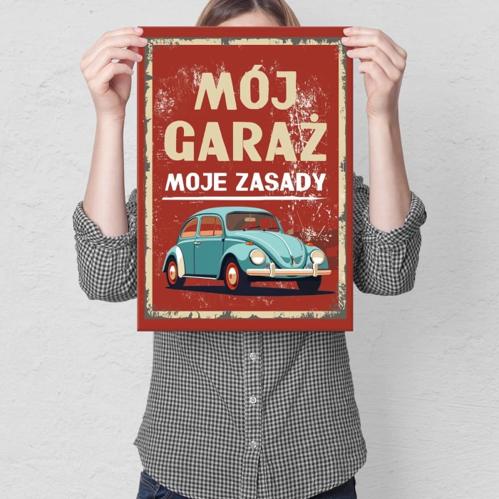 Poster metal mój garaż garbus gift