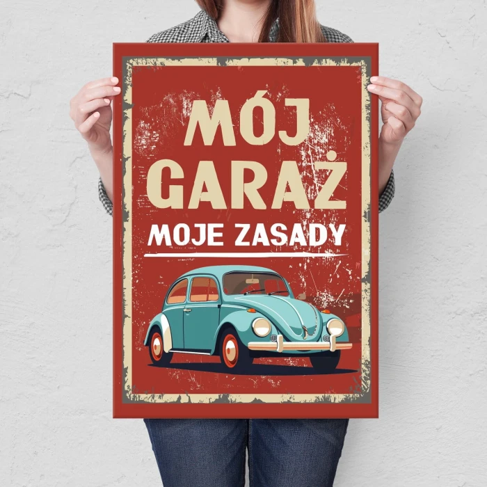 Poster metal mój garaż garbus gift