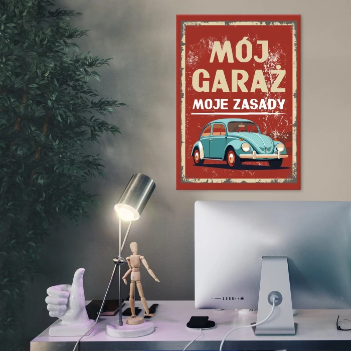 Poster metal mój garaż garbus gift